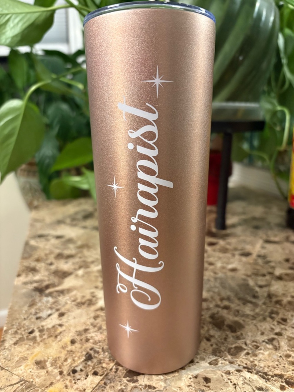 Rose Gold “Hairapist” Tumbler – Hair Stylist Gift Cup Insulated